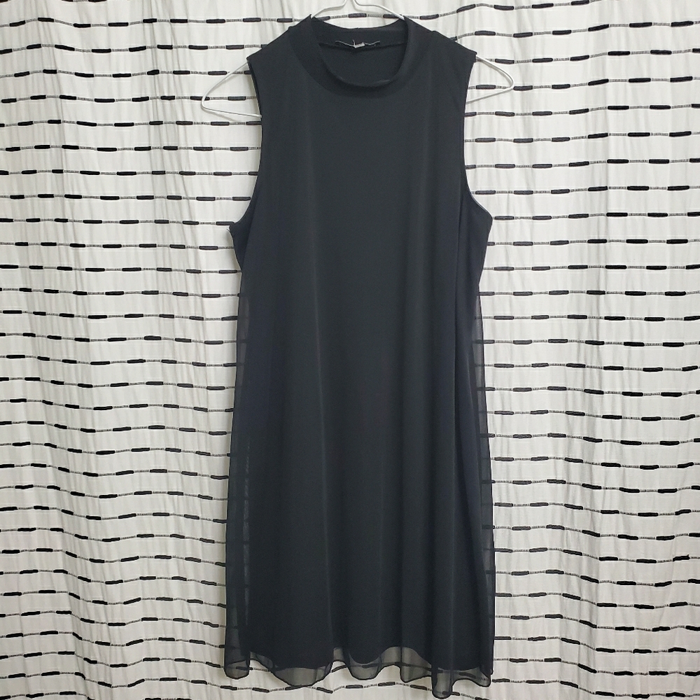 Annalee+Hope Black Sheer Cover Trapeze Dress